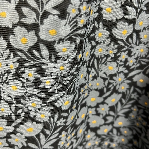 Haptics by Holly Harper Dress S/M Gray/Black Floral Print Mini Prairie Baby Doll - Picture 6 of 12